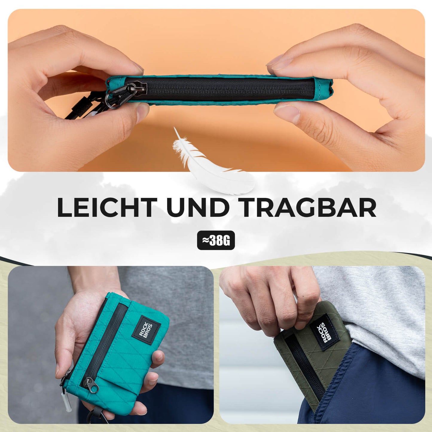 Portemonnaie Geldbeutel Handytasche Tragbare mit Hängeschloss ROCKBROS