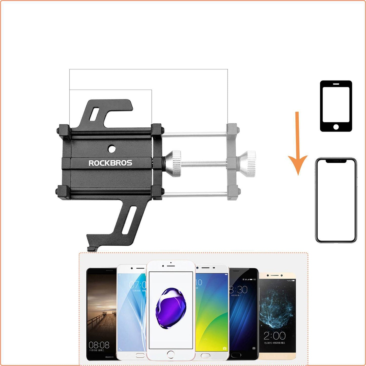 Fahrrad Motorrad Handyhalterung mit 360 Rotation Clip ROCKBROS