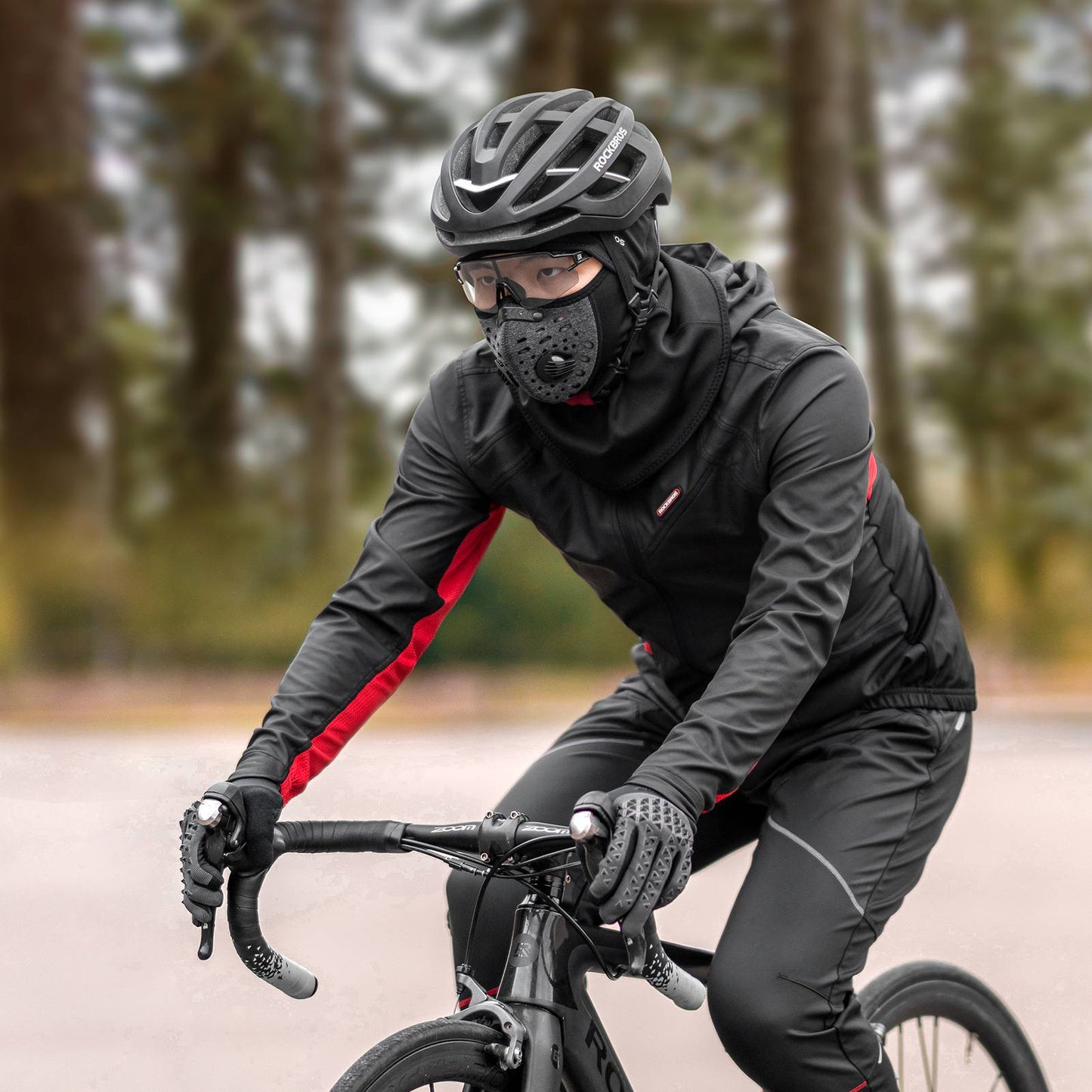 Fahrradjacke Herren Winter Winddicht Softshelljacke Schwarz ROCKBROS