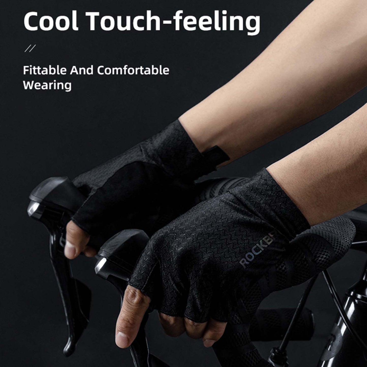 Gel gemusterte Rutschfeste Halbfinger-Reithandschuhe ROCKBROS