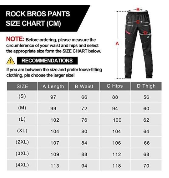 ROCKBROS YPK009-1 S-4XL Fahrradhose Lange Freizeithose