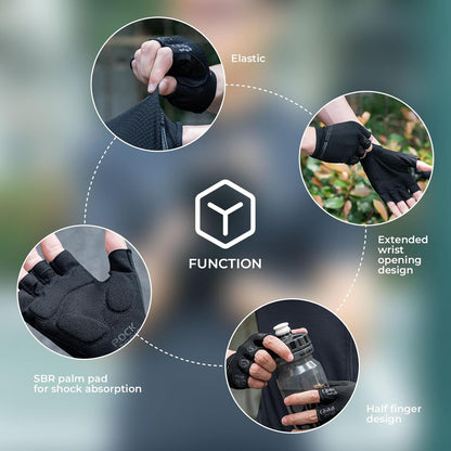 ROCKBROS Fahrradhandschuhe Kurze Halbfingerhandschuhe Sport Handschuhe Sommer