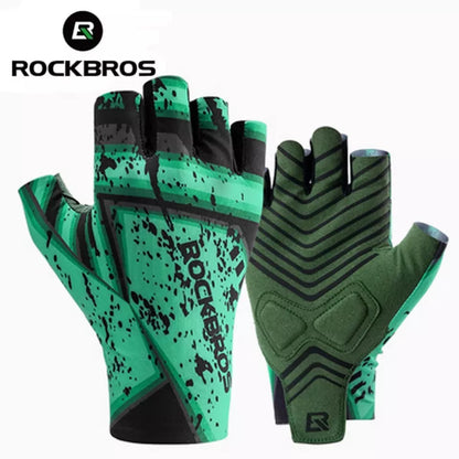 ROCKBROS Fahrradhandschuhe Sport Halbfingerhandschuhe ohne Finger SBR Handschuhe