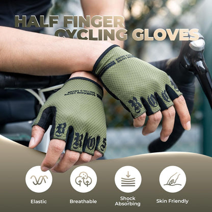 ROCKBROS Fahrradhandschuhe Kurze Halbfingerhandschuhe Sport Handschuhe Sommer