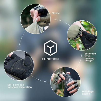 ROCKBROS Fahrradhandschuhe Kurze Halbfingerhandschuhe Sport Handschuhe Sommer