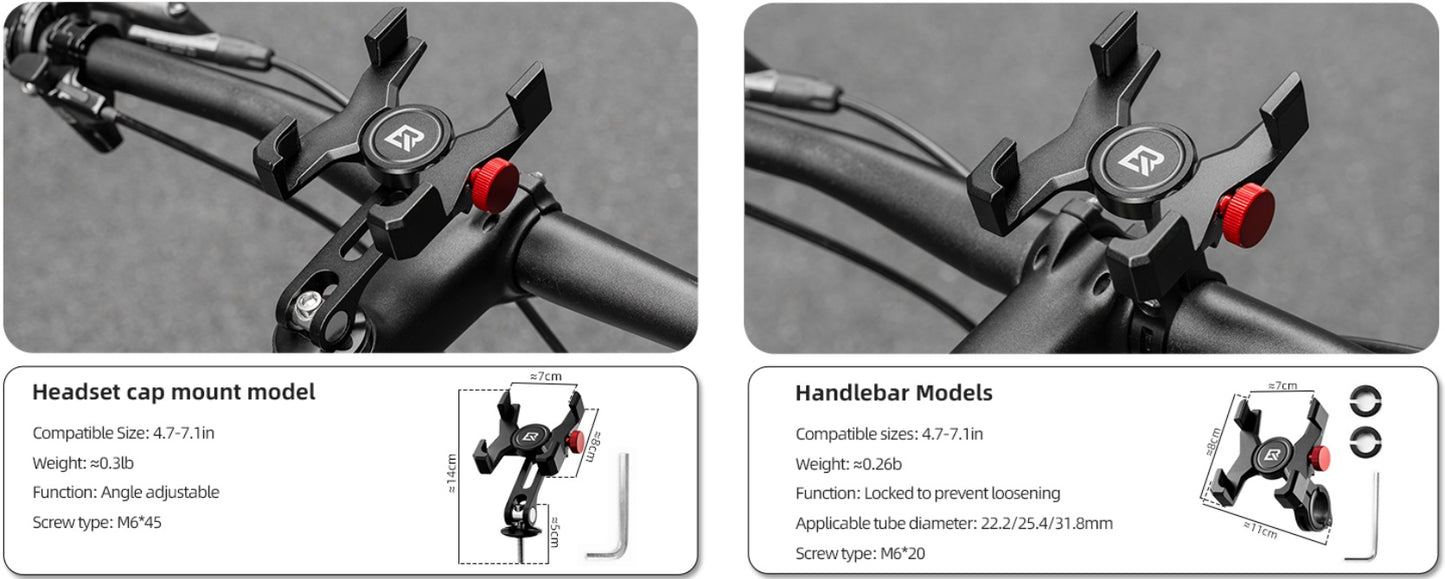 ROCKBROS Fahrrad Handyhalter Lenker Telefonhalterung für Smartphone 4,7-7,09 Zoll