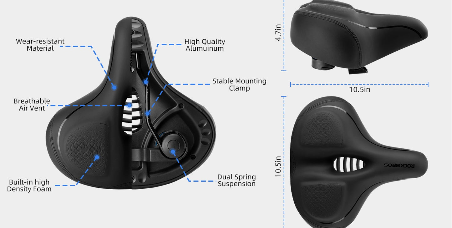 ROCKBROS Breite Fahrradsattel Sattel für Heimtrainer/Fahrrad Peloton Bike Sitz