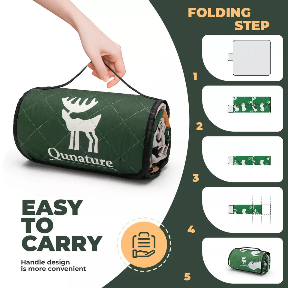 Qunature Picknickdecke 200x200cm Campingdecke Picknickmatte Outdoors Wasserdicht