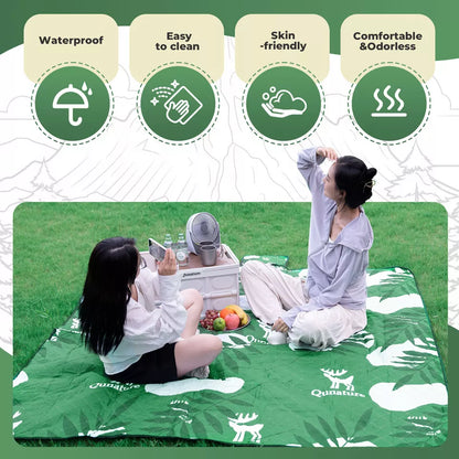 Qunature Picknickdecke 200x200cm Campingdecke Picknickmatte Outdoors Wasserdicht