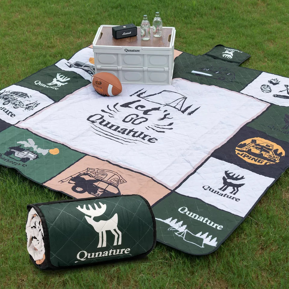 Qunature Picknickdecke 200x200cm Campingdecke Picknickmatte Outdoors Wasserdicht