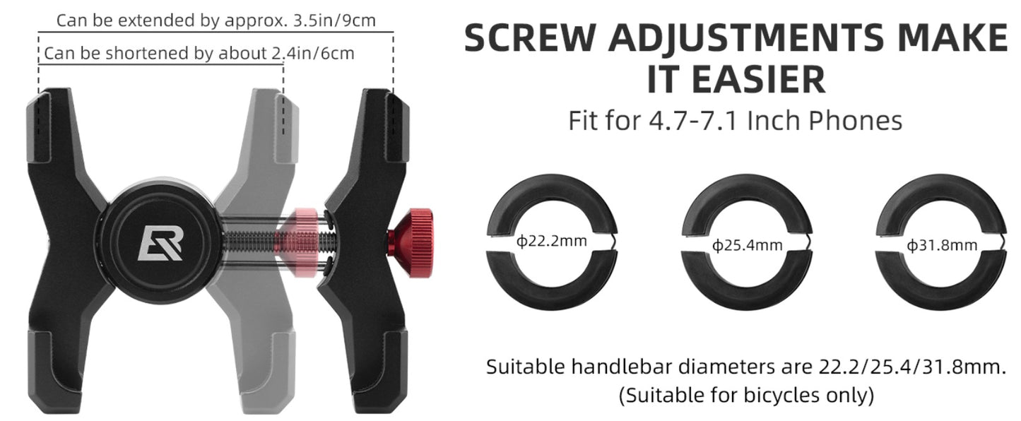ROCKBROS Fahrrad Handyhalter Lenker Telefonhalterung für Smartphone 4,7-7,09 Zoll