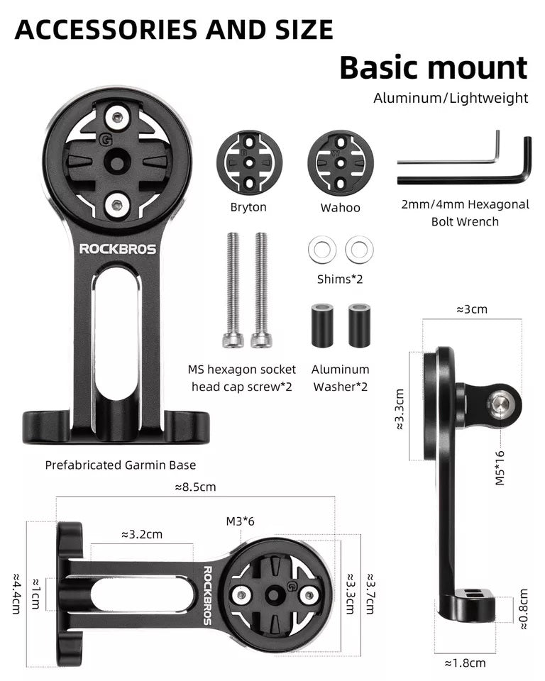 ROCKBROS Fahrradcomputer Halterung für Garmin Bryton Wahoo GPS Lenkerhalter Alu
