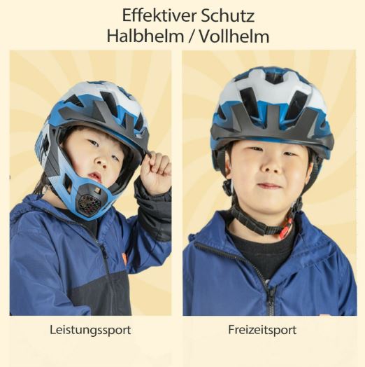 ROCKBROS Kinder Fahrradhelm Abnehmbar Kindersport Schutzhelm