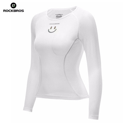 ROCKBROS Langarm Shirt Damen Radtrikot Atmungsaktiv Schnelltrocknend Fahrrad Bekleidung Frauen Geeignet für Laufen Tennis Wandern Basic Sport Unterhemd