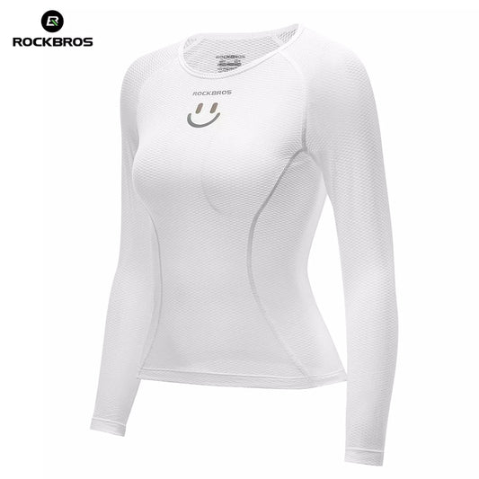 ROCKBROS Langarm Shirt Damen Radtrikot Atmungsaktiv Schnelltrocknend Fahrrad Bekleidung Frauen Geeignet für Laufen Tennis Wandern Basic Sport Unterhemd