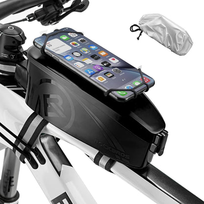 ROCKBROS Fahrradtasche Rahmentasche mit Handyhalterung für 4-6,5 Zoll Handy