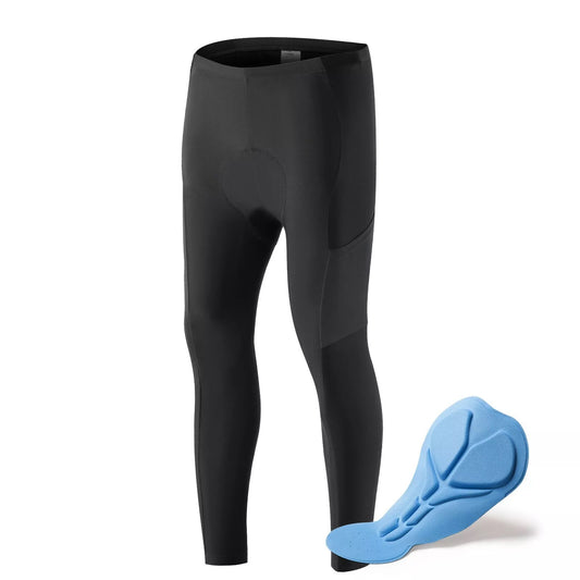 ROCKBROS Fahrradhose Herren Lange Kompression Radlerhose mit Taschen Gepolsterte Leggings Elastische Atmungsaktive Fahrrad Hose mit Sitzpolster für Herbst/Frühling