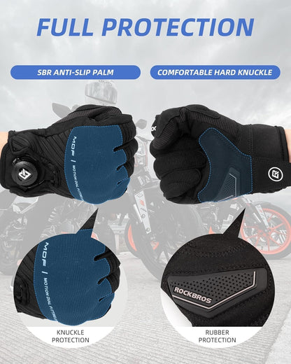 ROCKBROS Motorradhandschuhe Herren Handschuhe Motorrad Sommer Schutzhandschuhe mit Touchscreen Atmungsaktiv Sport Handschuhe für MTB Fahrrad Moto Roller Jagen