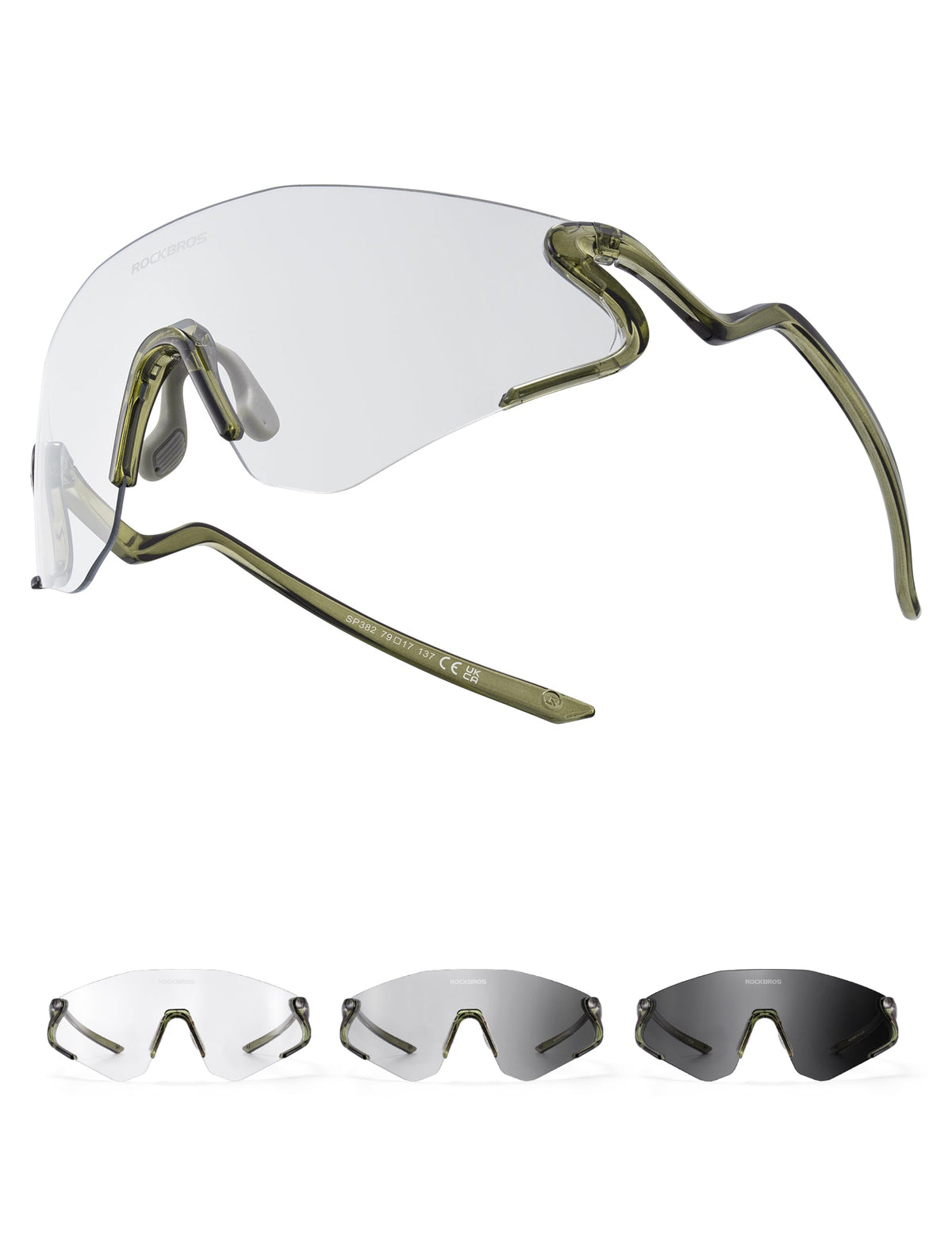 ROCKBROS Photochrome Fahrradbrille mit UV400 Schutz