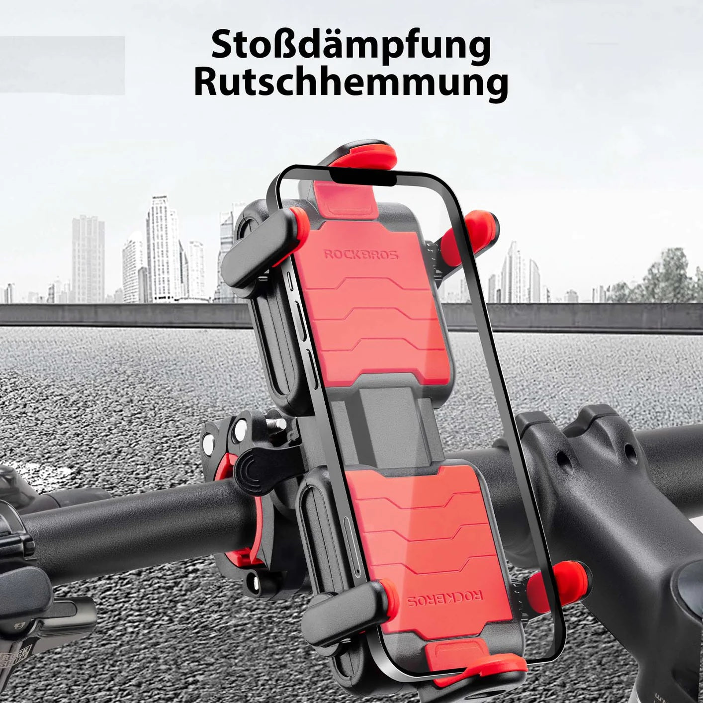 ROCKBROS Fahrrad Handyhalterung Motorrad Halter Lenker 360° Universal Smartphone
