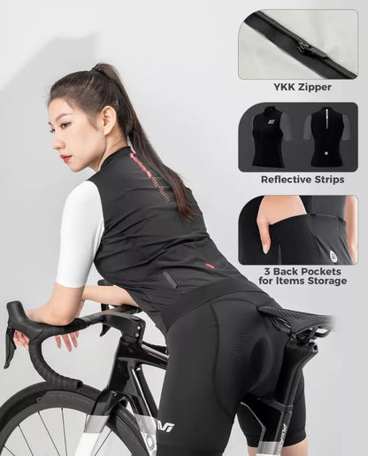 ROCKBROS Radtrikot Damen Kurzarm Fahrradtrikot Sommer Fahrrad Jacke Radsporttrikot Rennrad Trikot mit 3 Rückentaschen MTB Fahrradkleidung Atmungsaktiv