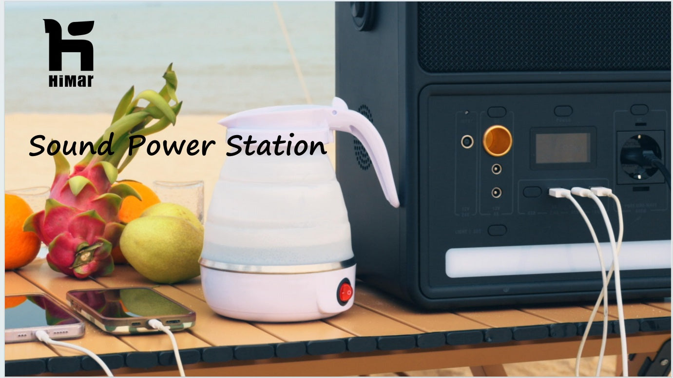 Sound Powerstation 538 W und leistungsstarker lauter kabelloser tragbarer Bluetooth-Heimlautsprecher und integrierte Ladestation, 230V Steckdose, 65W USB-C PD, für Outdoor