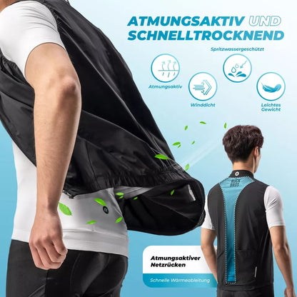 ROCKBROS Windweste Radsport Sportweste winddichte Warnweste Fahrrad Ärmellose Jacke Wasserabweisend Softshellweste