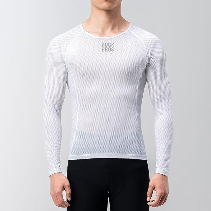 ROCKBROS Langarm Shirt Herren Radtrikot Schnell Trocknen Funktionsshirt Radsport Bekleidung Fitnessshirt für Fahrrad Laufen Tennis Wandern Männer