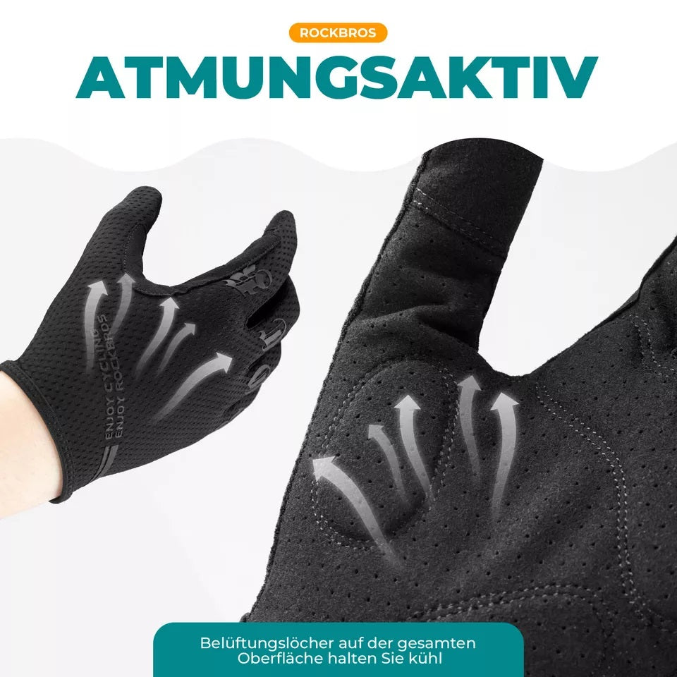 ROCKBROS Fahrradhandschuhe Herren Rutschfest Atmungsaktiv Touchscreen Handschuhe