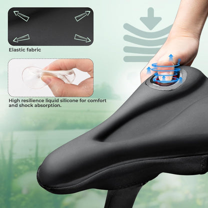 ROCKBROS Gel Sattelbezug Fahrrad Fahrradsattel Gelüberzug Gepolsterter Fahrradsitz mit wasserdichtem Sattelschutz für Männer und Frauen 28cm x 17,5cm Blau/Rot