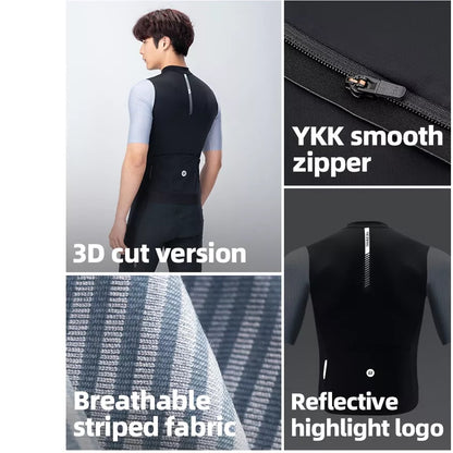 ROCKBROS Leicht Herren Fahrradtrikot Kurzarm Trikot MTB/Rennrad EU Größe