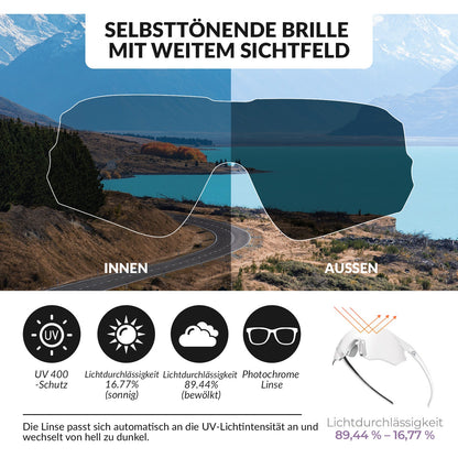 ROCKBROS Fahrradbrille Verspiegelte Gläser UV400-Schutz Ohne Rahmen -SWIFT