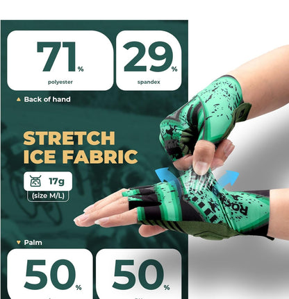 ROCKBROS Fahrradhandschuhe Sport Halbfingerhandschuhe ohne Finger SBR Handschuhe