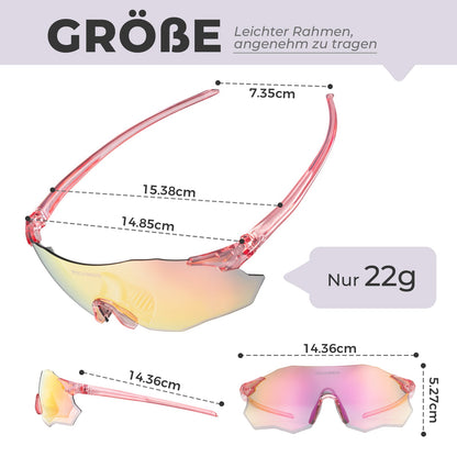 ROCKBROS Fahrradbrille Verspiegelte Gläser UV400-Schutz Ohne Rahmen -SWIFT