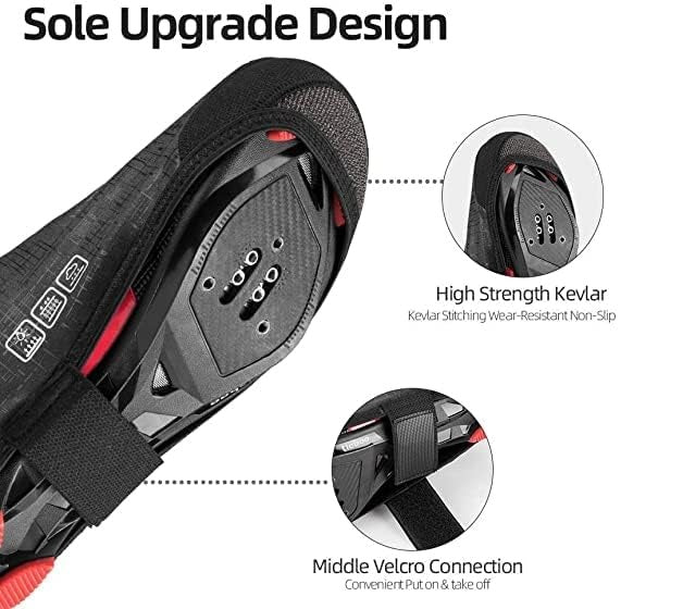 ROCKBROS LF1081 Wasserdicht Überschuhe Windfest Schwarz