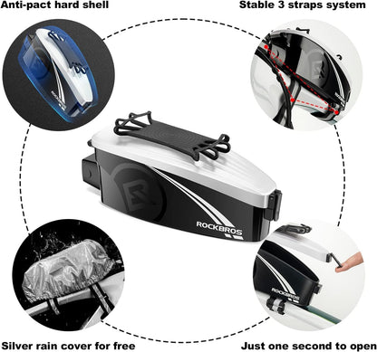 ROCKBROS Fahrradtasche Rahmentasche mit Handyhalterung für 4-6,5 Zoll Handy