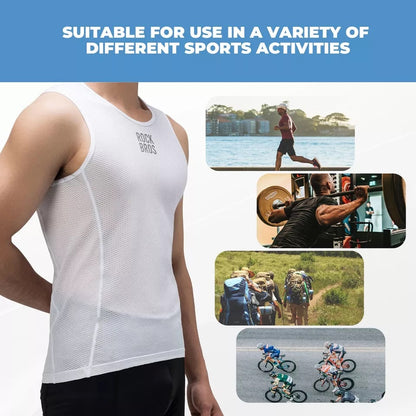 ROCKBROS Unterhemd Herren Fahrradweste Atmungsaktive Tank-top Basisschicht Weiß