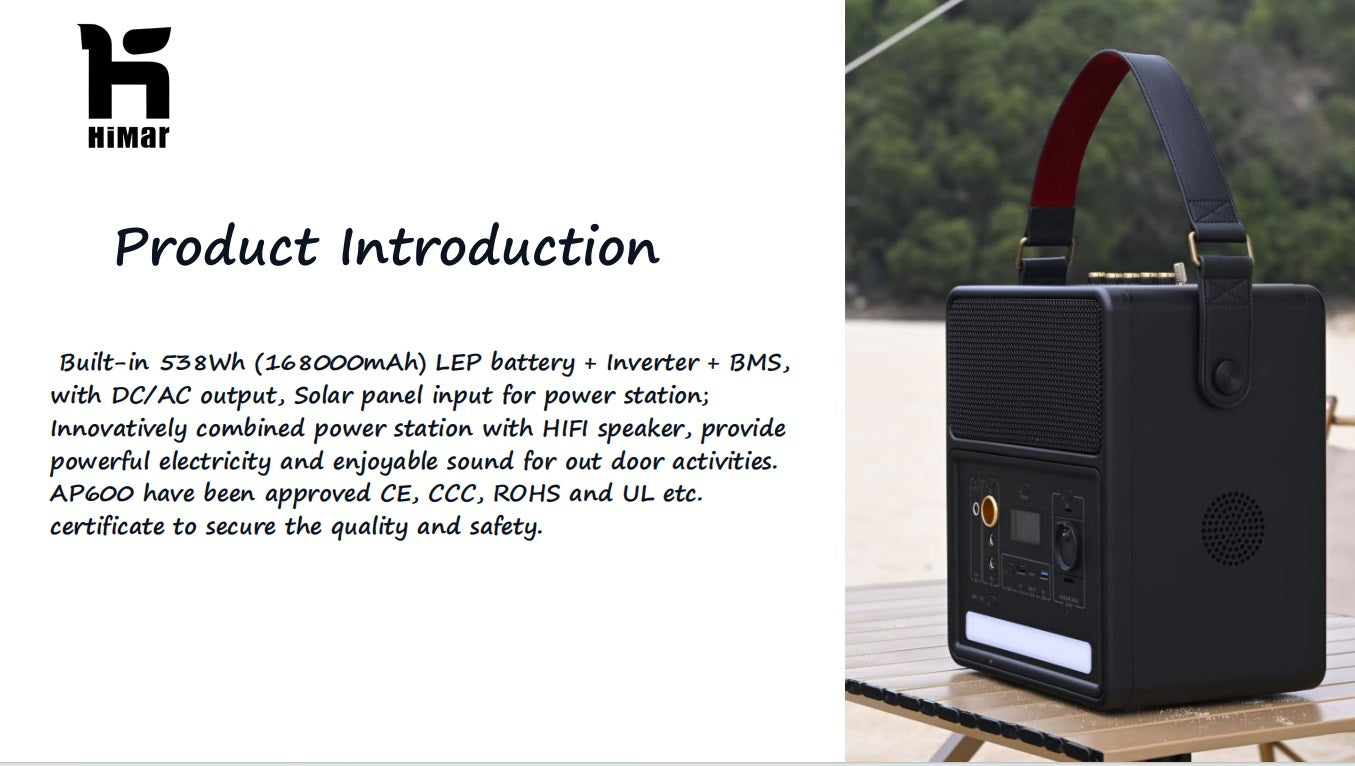 Sound Powerstation 538 W und leistungsstarker lauter kabelloser tragbarer Bluetooth-Heimlautsprecher und integrierte Ladestation, 230V Steckdose, 65W USB-C PD, für Outdoor