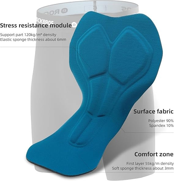 ROCKBROS Fahrradhose Doppellagig Abnehmbar Sporthose Lang Radhose mit Sitzpolster Gepolsterte Fahrrad Hosen Herren Atmungsaktive MTB Rennrad