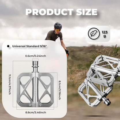 ROCKBROS Fahrradpedale Mountainbike aus Titanlegierung 3-Lager MTB-Pedale Plattform für MTB 250 g leicht