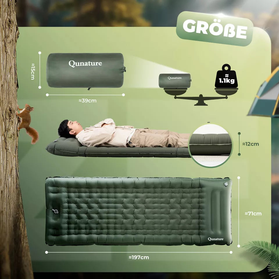 QUNATURE aufblasbare isomatte 197*71 cm airbed 2 Farbe