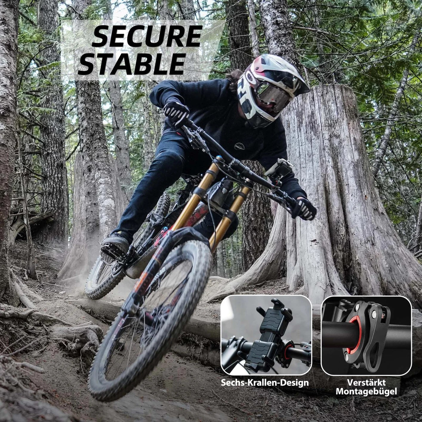 ROCKBROS Fahrrad Handyhalterung Motorrad Halter Lenker 360° Universal Smartphone