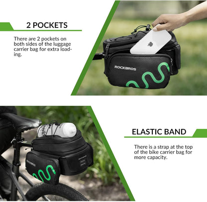 ROCKBROS Gepäckträgertasche Fahrrad Satteltasche Schnellspanner Erweiterbar 6/8L