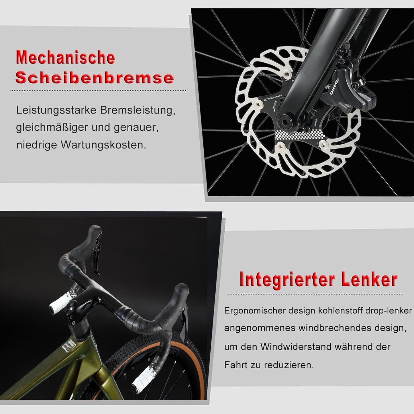 RINOS Carbon Rennrad 700C Shimano SORA R3000 18 Gänge Odin1.0