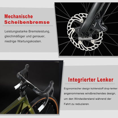 RINOS Carbon Rennrad 700C Shimano SORA R3000 18 Gänge Odin1.0