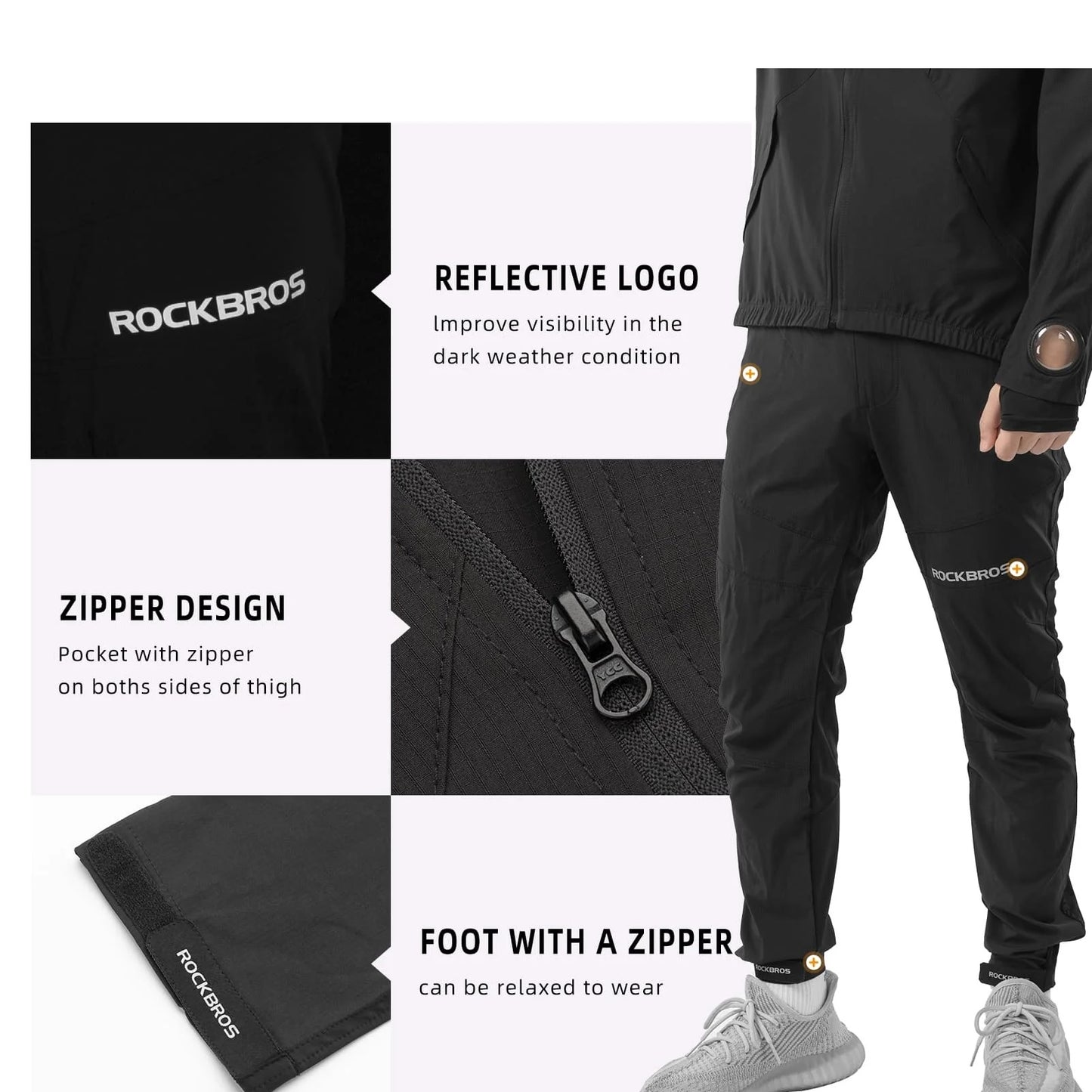 ROCKBROS Herren Radhose mit gepolsterte Rennrad kurzhose MTB Fahrradhose