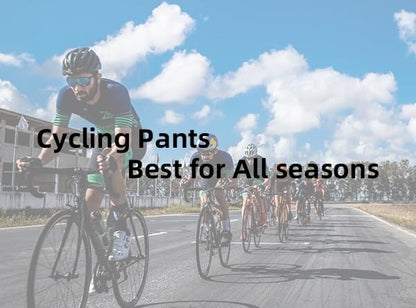 ROCKBROS Lange Fahrradhose Herren und Frauen Radlerhose für Vier Jahreszeiten mit 4D Gepolstert Lange Radhose mit Taschen Laufhose Atmungsaktive MTB