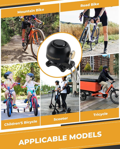 ROCKBROS Fahrradklingel Lenker Klassisch, Mountainbike Retro Fahrradglocke Laut Klingel Fahrrad Kupfer Bike Bell für 22-34mm