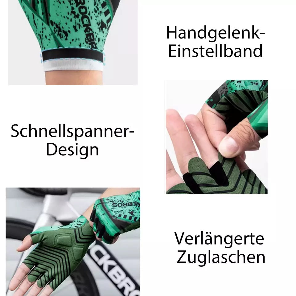 ROCKBROS Fahrradhandschuhe Sport Halbfingerhandschuhe ohne Finger SBR Handschuhe