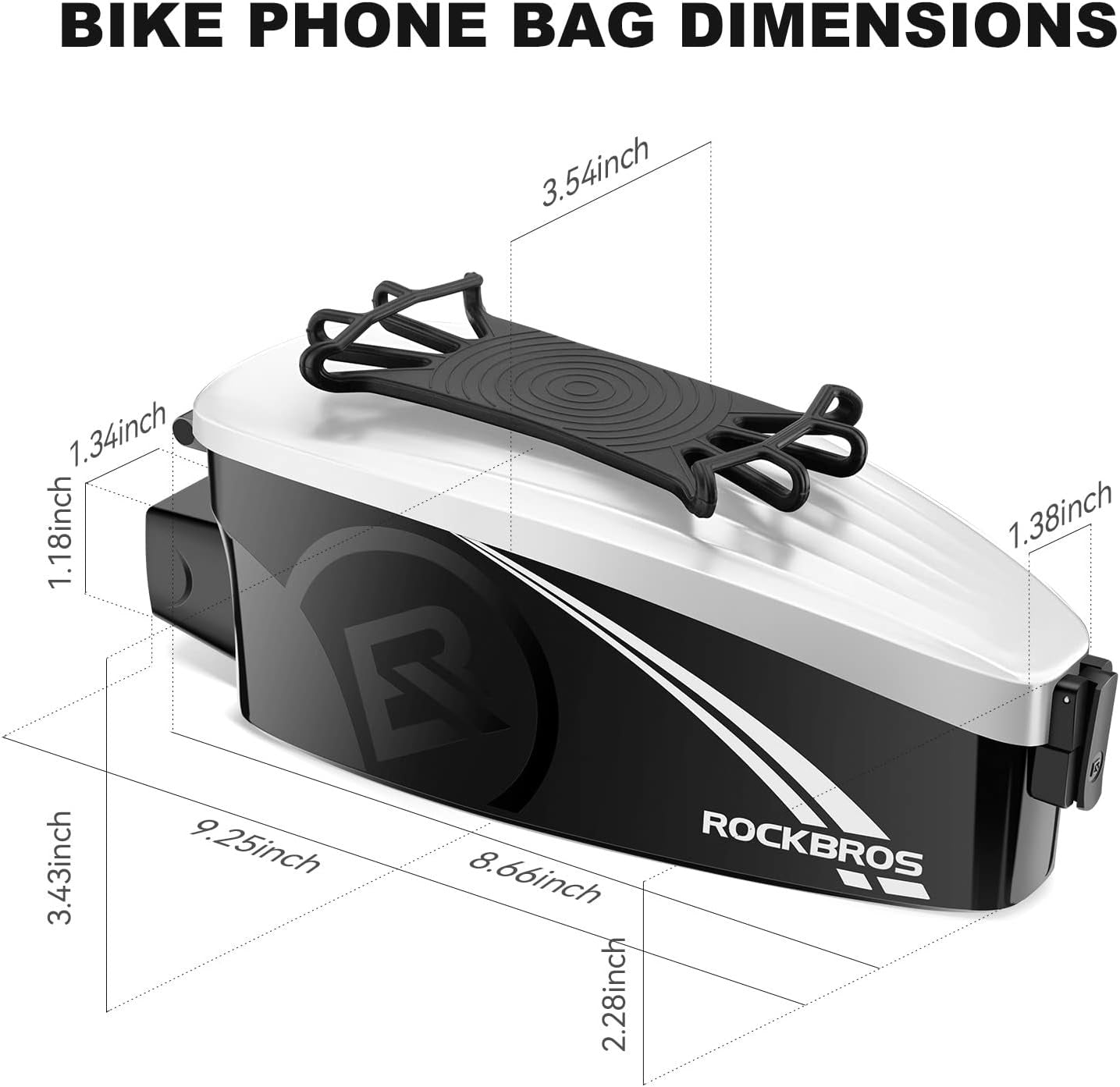 ROCKBROS Fahrradtasche Rahmentasche mit Handyhalterung für 4-6,5 Zoll Handy